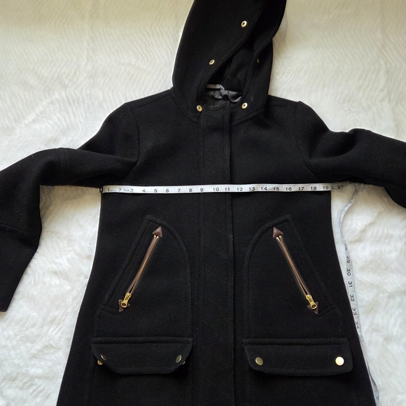 J. Crew Black Pea Coat with Gold Accents - Picture 8 of 15